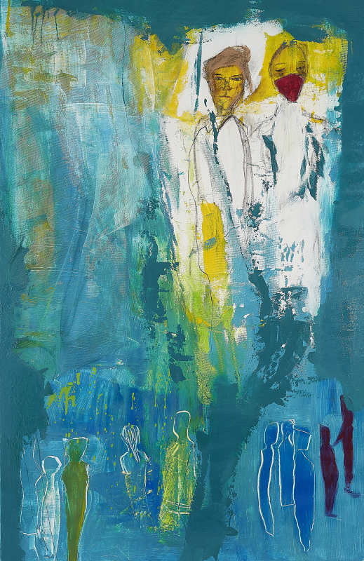 "2020" | Monika Kustermann 75x115cm Mixed Media / Acryl mit Tusche auf Leinwand